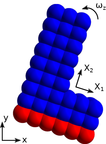 Computational model for a L-shaped nanomotor